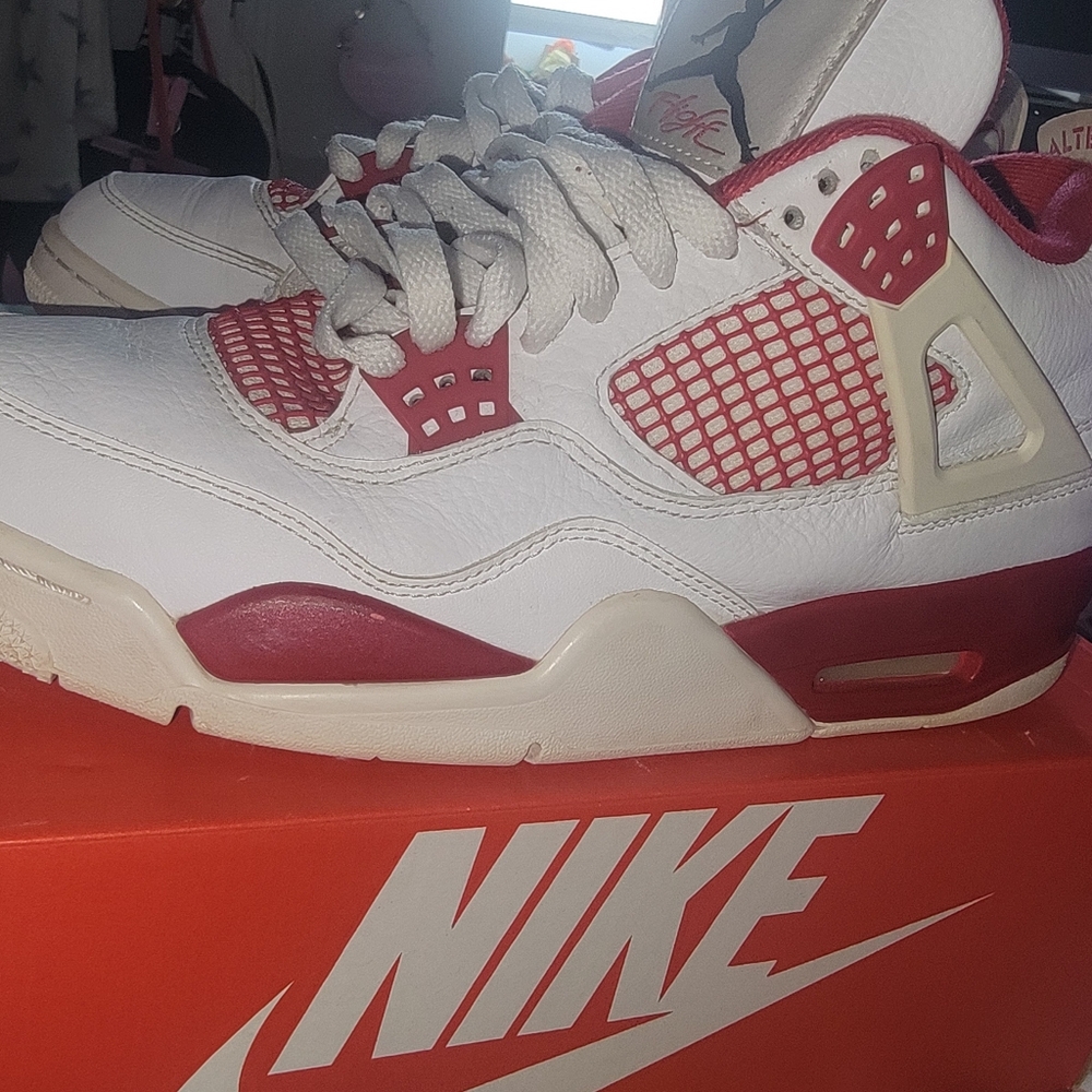 Nike Air White and Red Basketball Shoes